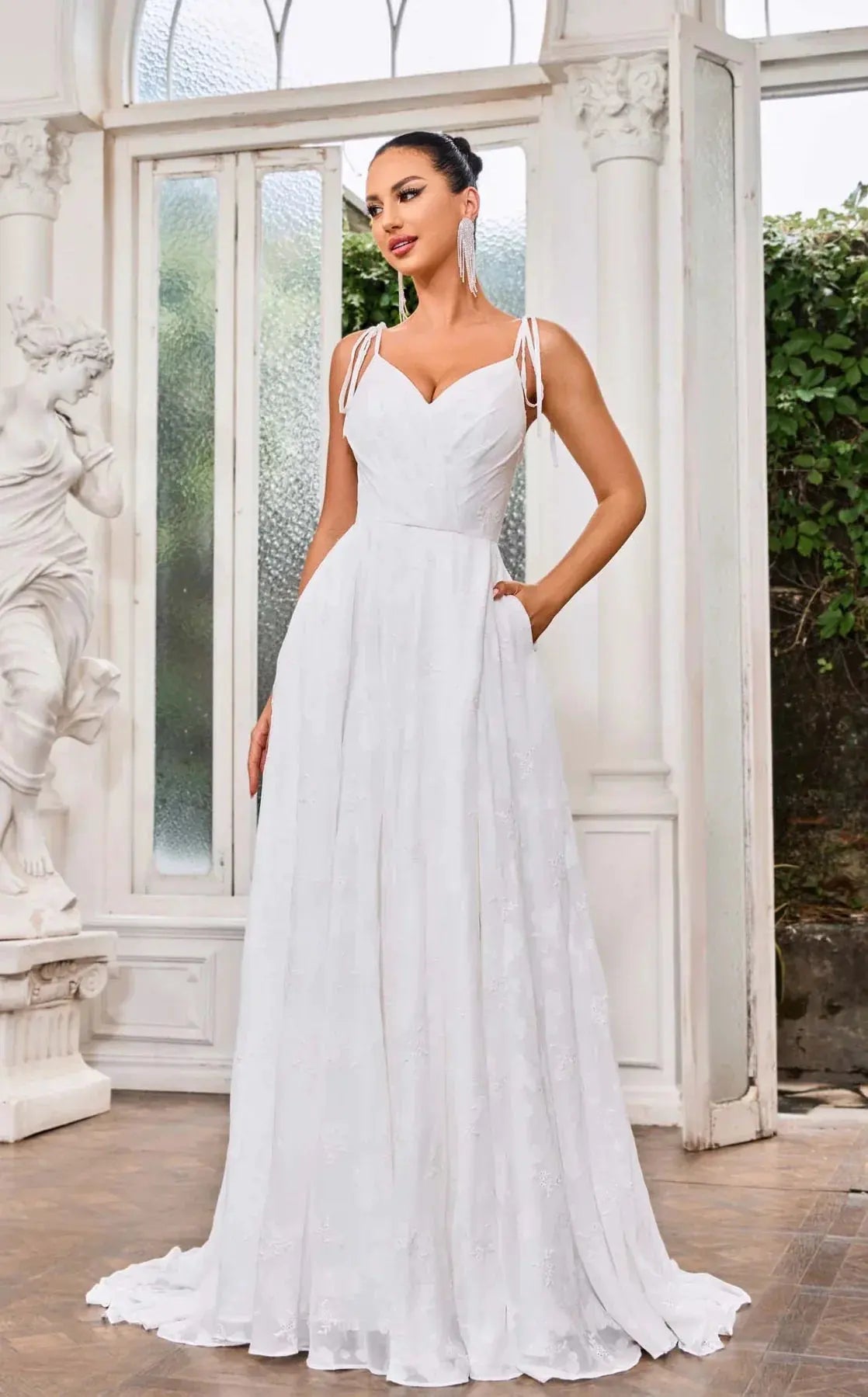 Long Dress Fitted Bodice Floral Print A Line For Daytime Event by Tux-USA