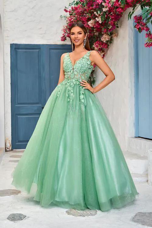 Dress Sweetheart Neckline A Line Style Evening Sage Navy Hot Pink by Tux-USA