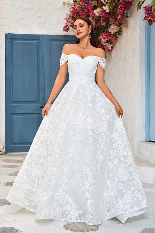 Wedding Gown Sweetheart Neckline Elegant A Line Silhouette Ivory by Tux-USA