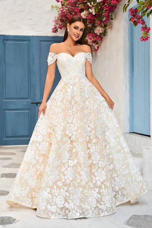 Wedding Gown Sweetheart Neckline Elegant A Line Silhouette Ivory by Tux-USA