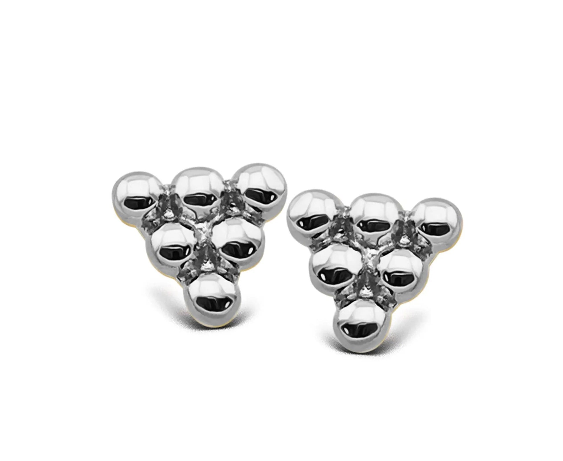 Oorbellen Balletjes in Driehoek Zilver JE025S by Jwls4u