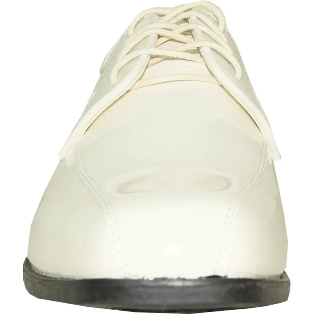 JEAN YVES Men Dress Shoe JY02 Oxford Formal Tuxedo for Prom & Wedding Shoe Ivory Patent by Tux-USA