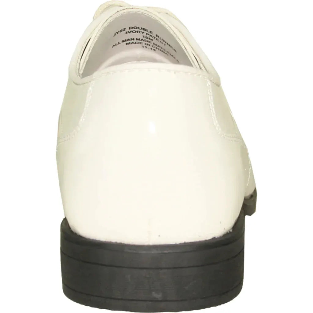 JEAN YVES Men Dress Shoe JY02 Oxford Formal Tuxedo for Prom & Wedding Shoe Ivory Patent by Tux-USA