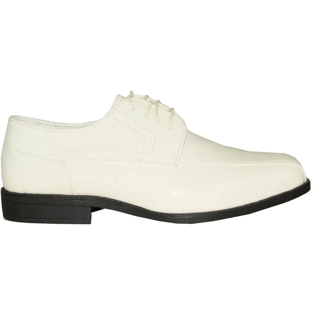 JEAN YVES Men Dress Shoe JY02 Oxford Formal Tuxedo for Prom & Wedding Shoe Ivory Patent by Tux-USA