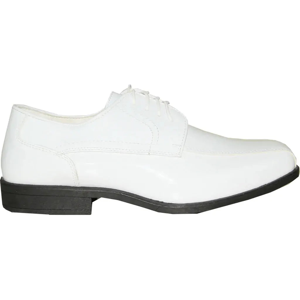 JEAN YVES Men Dress Shoe JY02 Oxford Formal Tuxedo for Prom & Wedding Shoe White Patent by Tux-USA