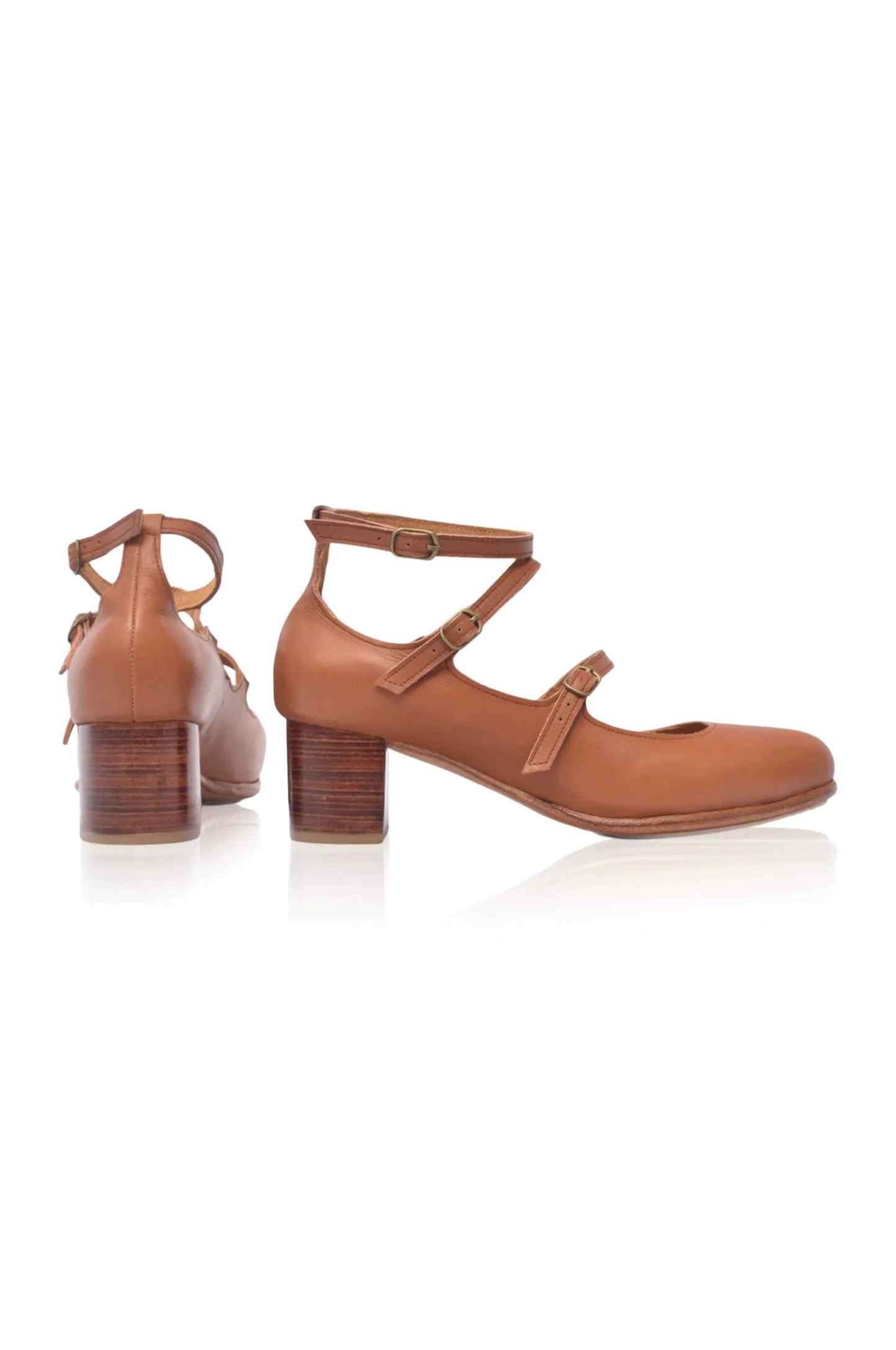Jardin Block Heel Leather Pumps by ELF