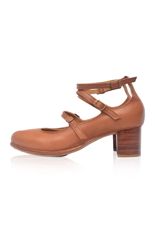 Jardin Block Heel Leather Pumps by ELF