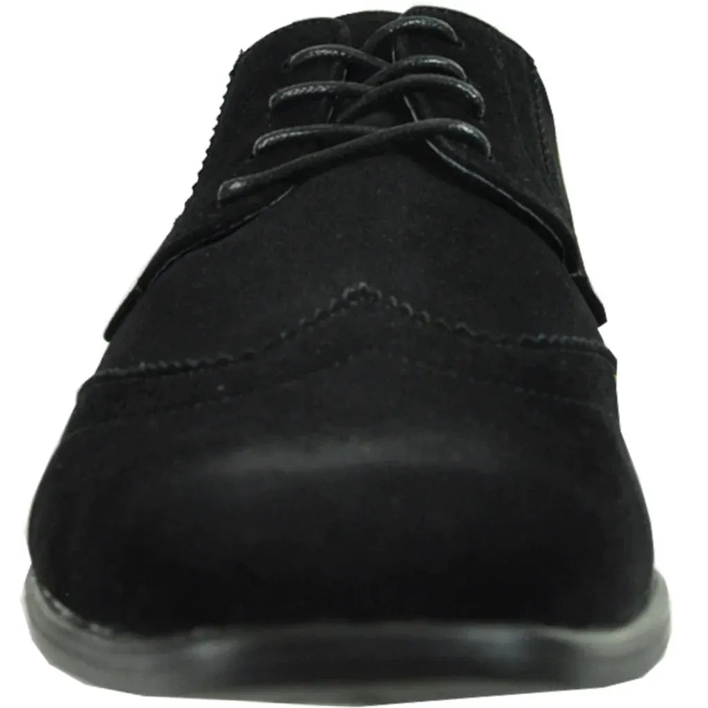 BRAVO Men Dress Shoe KING-3 Wingtip Oxford Shoe Black by Tux-USA