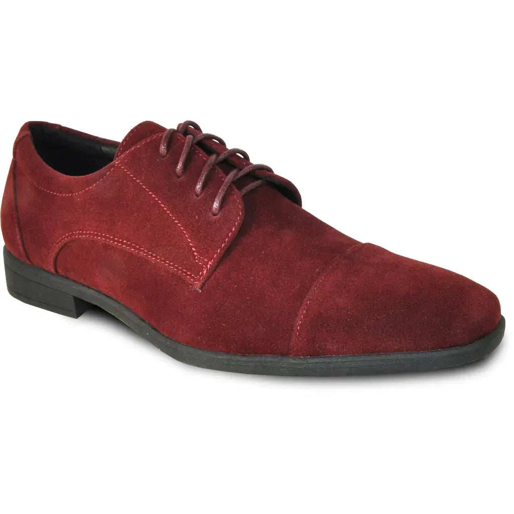 VANGELO Men Dress Shoe KING-4 Oxford Formal Tuxedo for Prom and Wedding Burgundy by Tux-USA