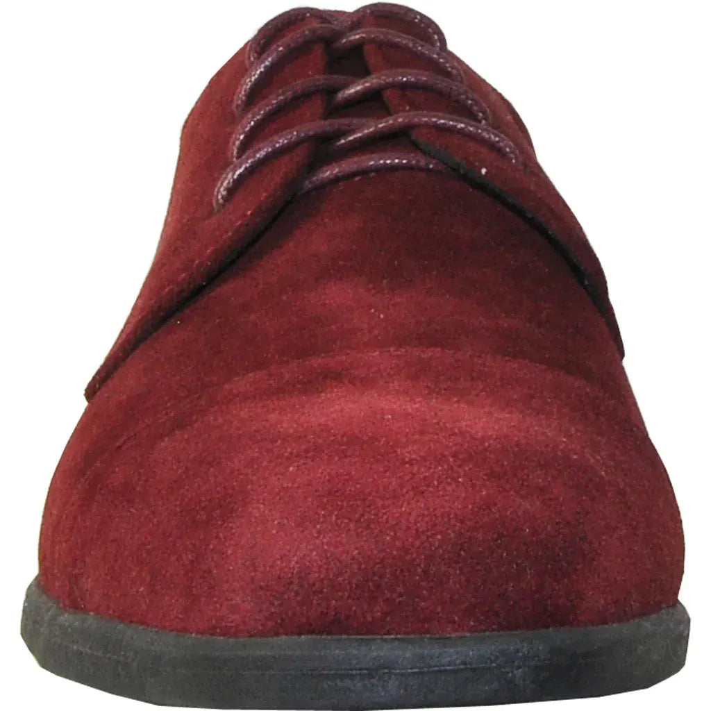 VANGELO Men Dress Shoe KING-4 Oxford Formal Tuxedo for Prom and Wedding Burgundy by Tux-USA
