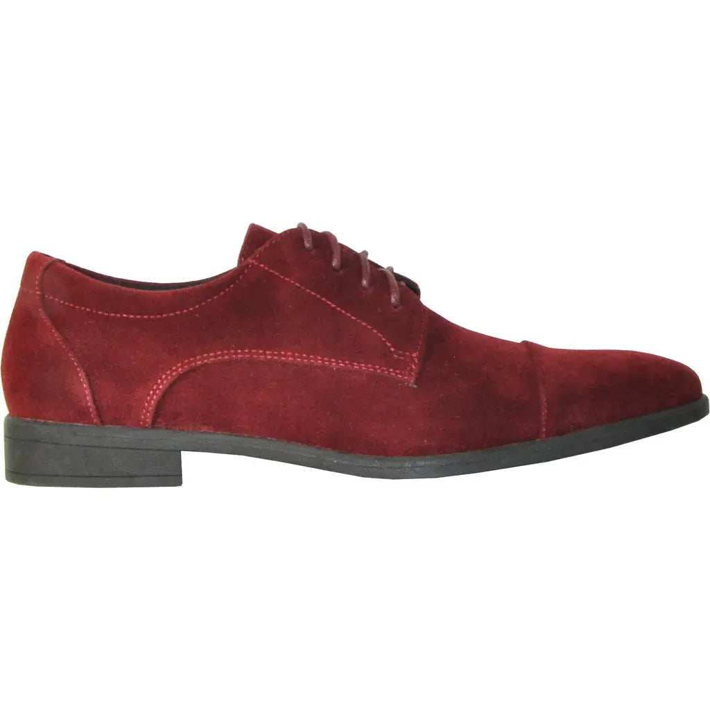 VANGELO Men Dress Shoe KING-4 Oxford Formal Tuxedo for Prom and Wedding Burgundy by Tux-USA