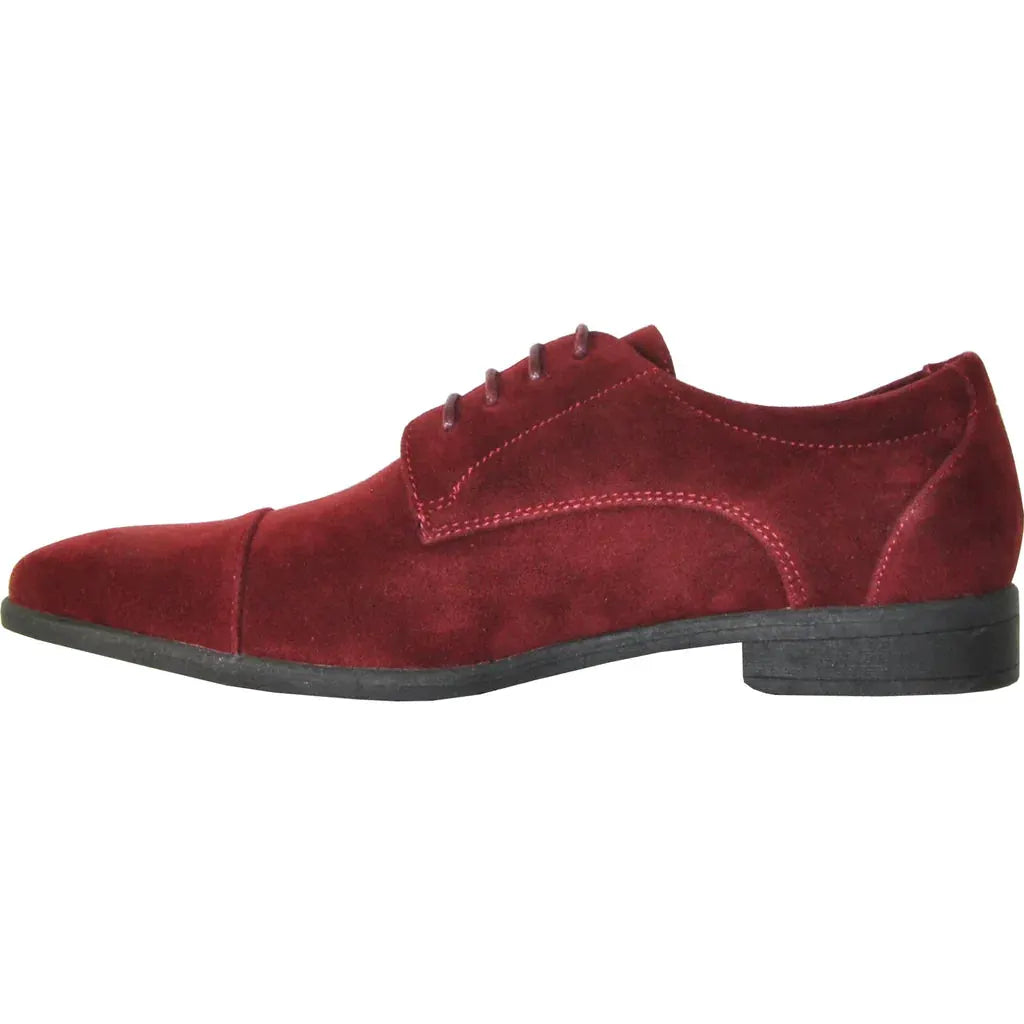 VANGELO Men Dress Shoe KING-4 Oxford Formal Tuxedo for Prom and Wedding Burgundy by Tux-USA