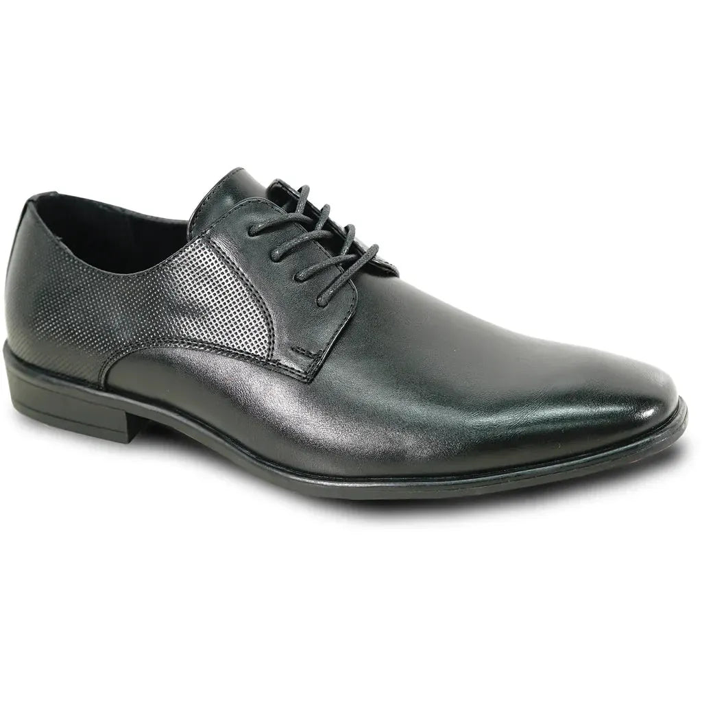 BRAVO Men Dress Shoe KING-7 Oxford Shoe BLACK - Medium and Wide Width by Tux-USA