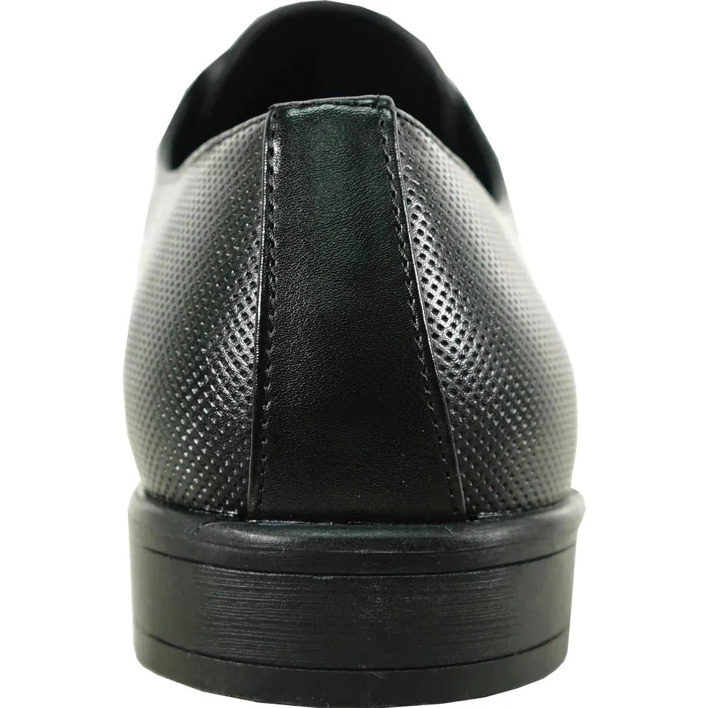 BRAVO Men Dress Shoe KING-7 Oxford Shoe BLACK - Medium and Wide Width by Tux-USA