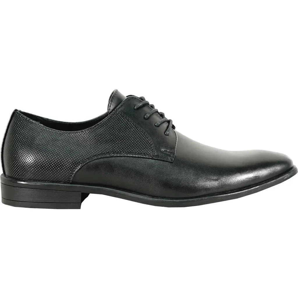 BRAVO Men Dress Shoe KING-7 Oxford Shoe BLACK - Medium and Wide Width by Tux-USA