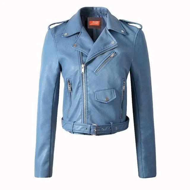 Katherine Women's Motorcycle Genuine Leather Jacket by Inland Leather Co