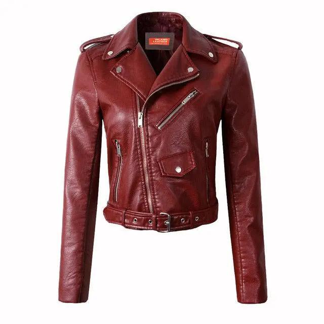 Katherine Women's Motorcycle Genuine Leather Jacket by Inland Leather Co