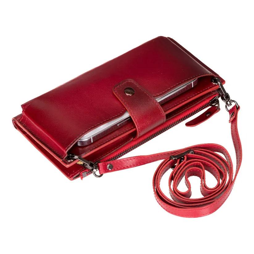 Kaycee Leather Women's Cell Phone Wallet with Strap by Partner Label