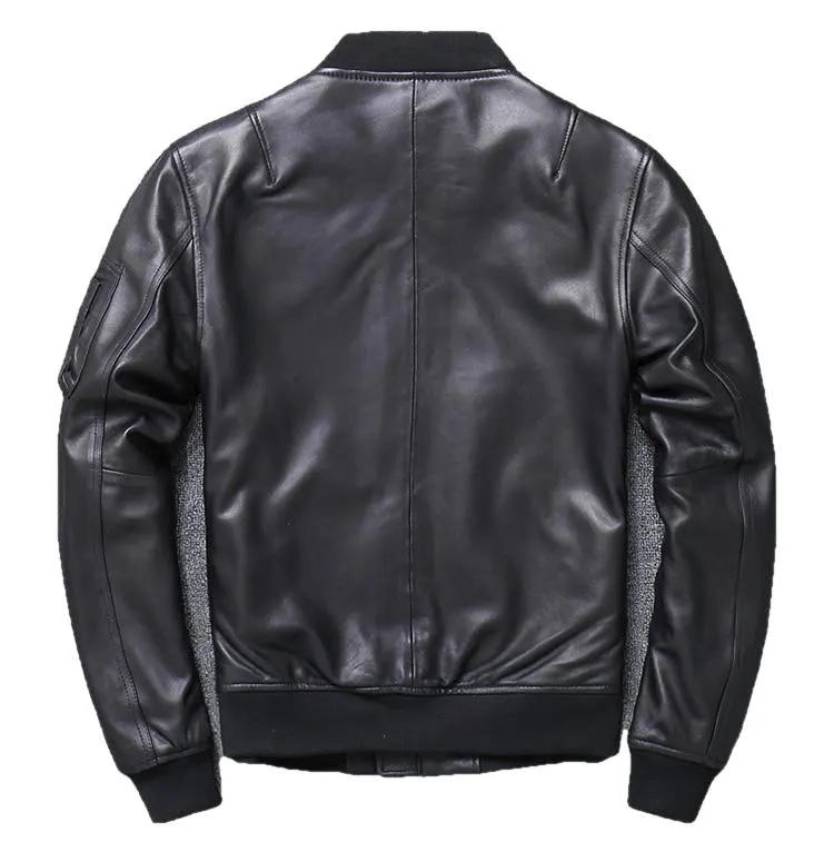 Khal Mens Genuine Leather MA-1 Jacket by Inland Leather Co.