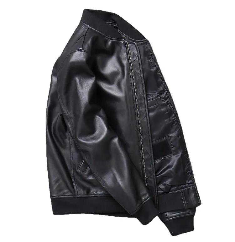 Khal Mens Genuine Leather MA-1 Jacket by Inland Leather Co.
