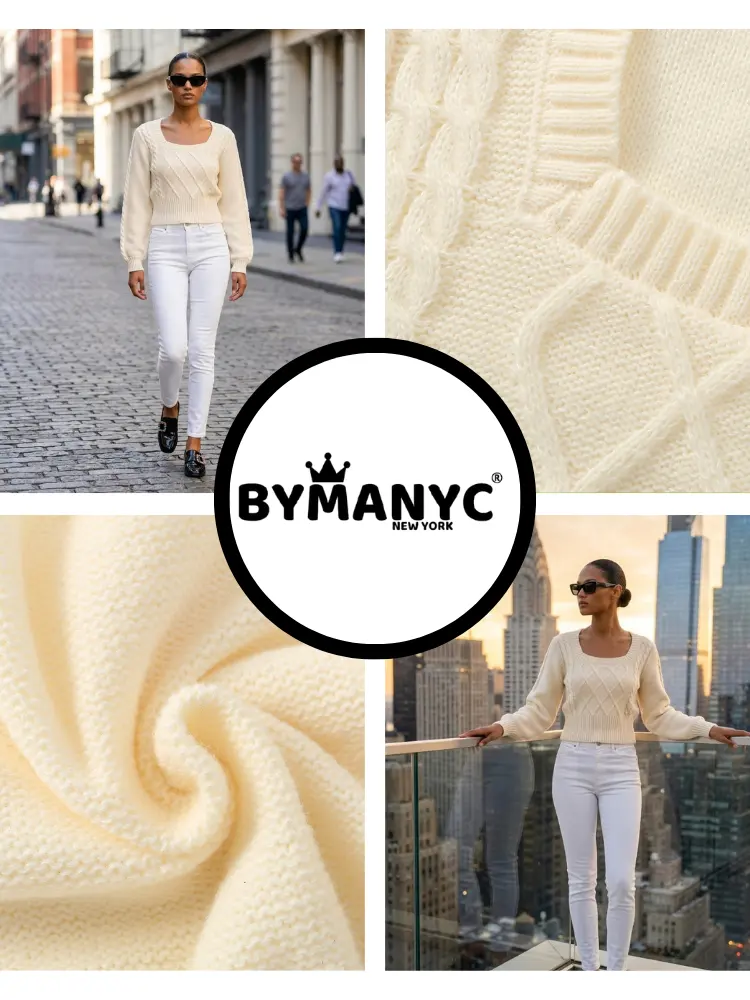 LEXINGTON Women's Square Neck Sweater Prêt-à-Porter BYMANYC ® New York by BYMANYC ® New York