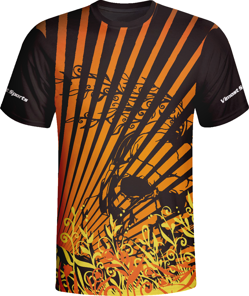 Orange Scorpion Graphic Sublimation T-Shirt by Vimost Sportswear