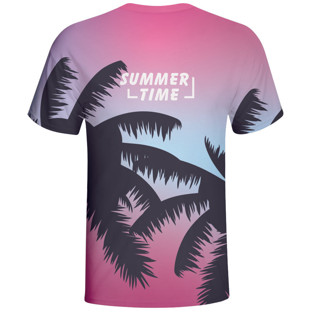 Summer Time Palm Tree Sublimation T-Shirt-0