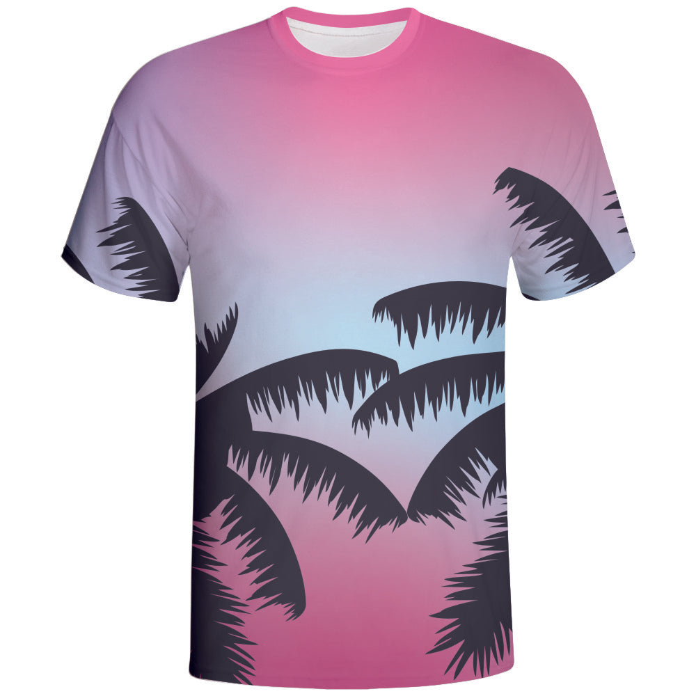 Summer Time Palm Tree Sublimation T-Shirt-1