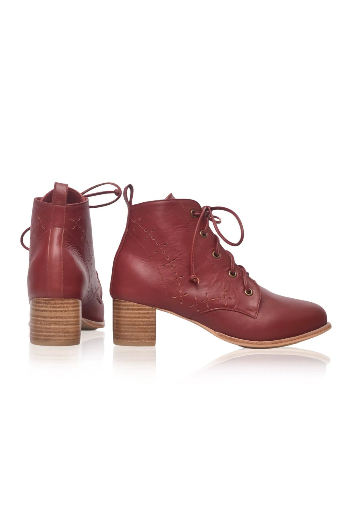 La Boheme Lace-Up Leather Booties by ELF