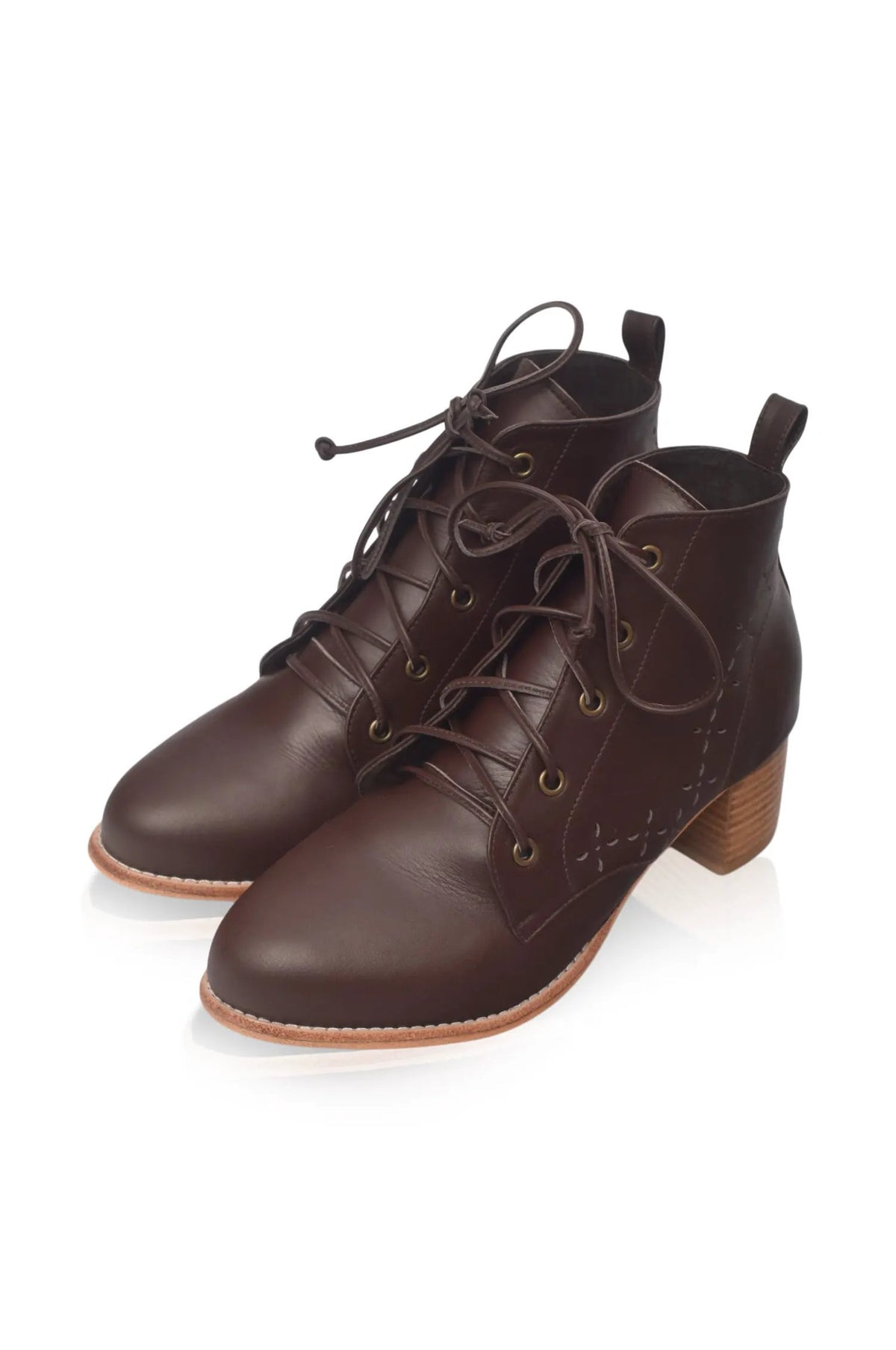 Elf La Boheme Refined Lace Up Leather Booties For Trendy Women by ELF