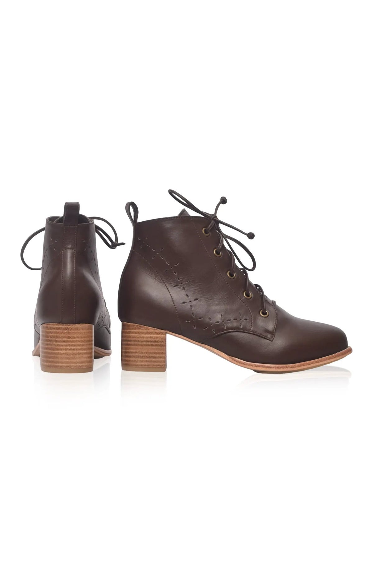 Elf La Boheme Refined Lace Up Leather Booties For Trendy Women by ELF