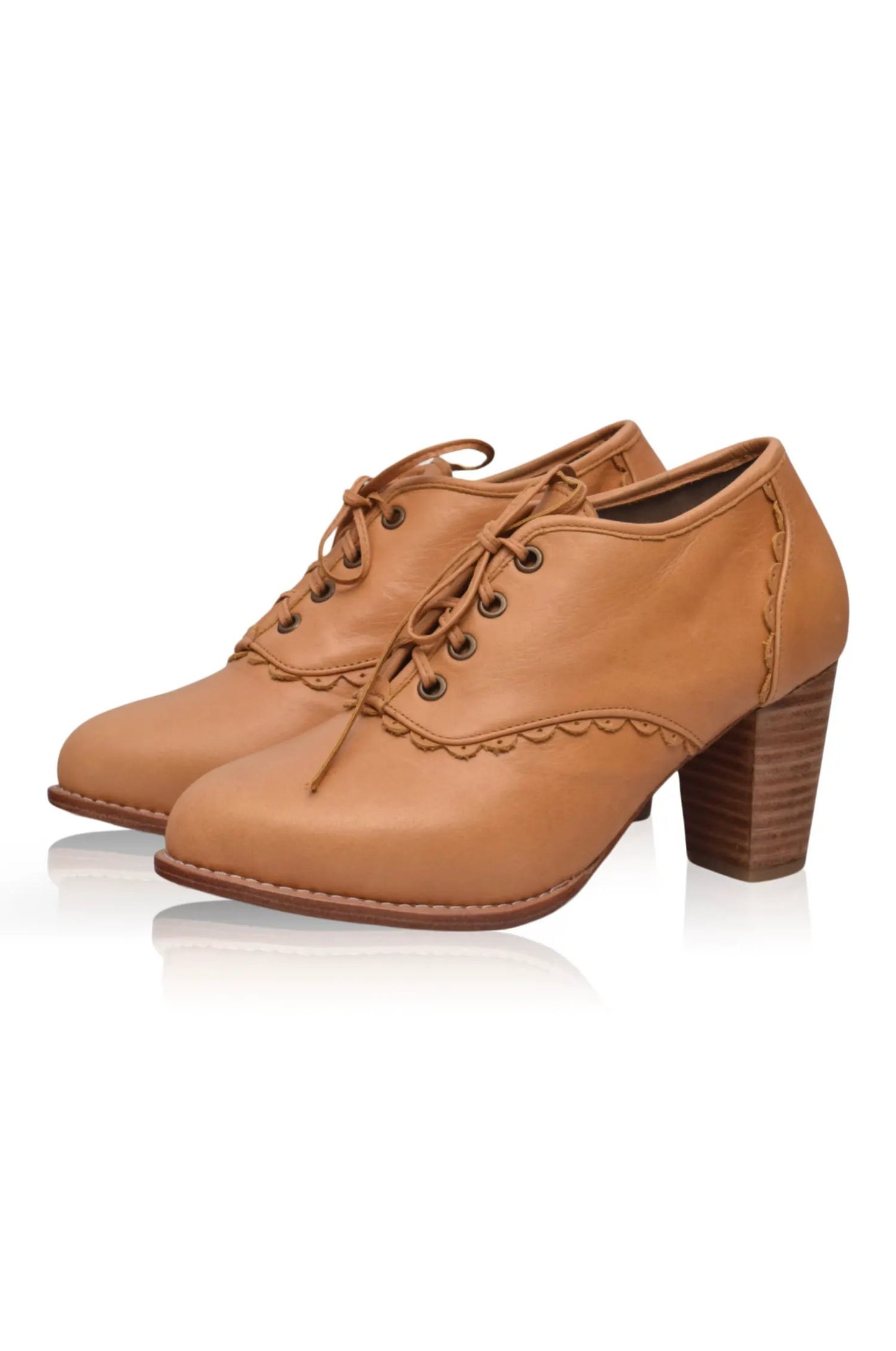 Lace Oxford Leather Heels by Local