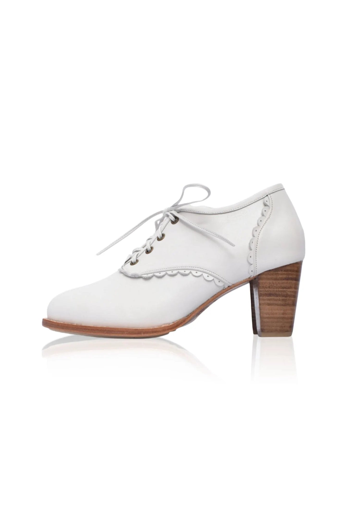 Lace Oxford Leather Heels by Local
