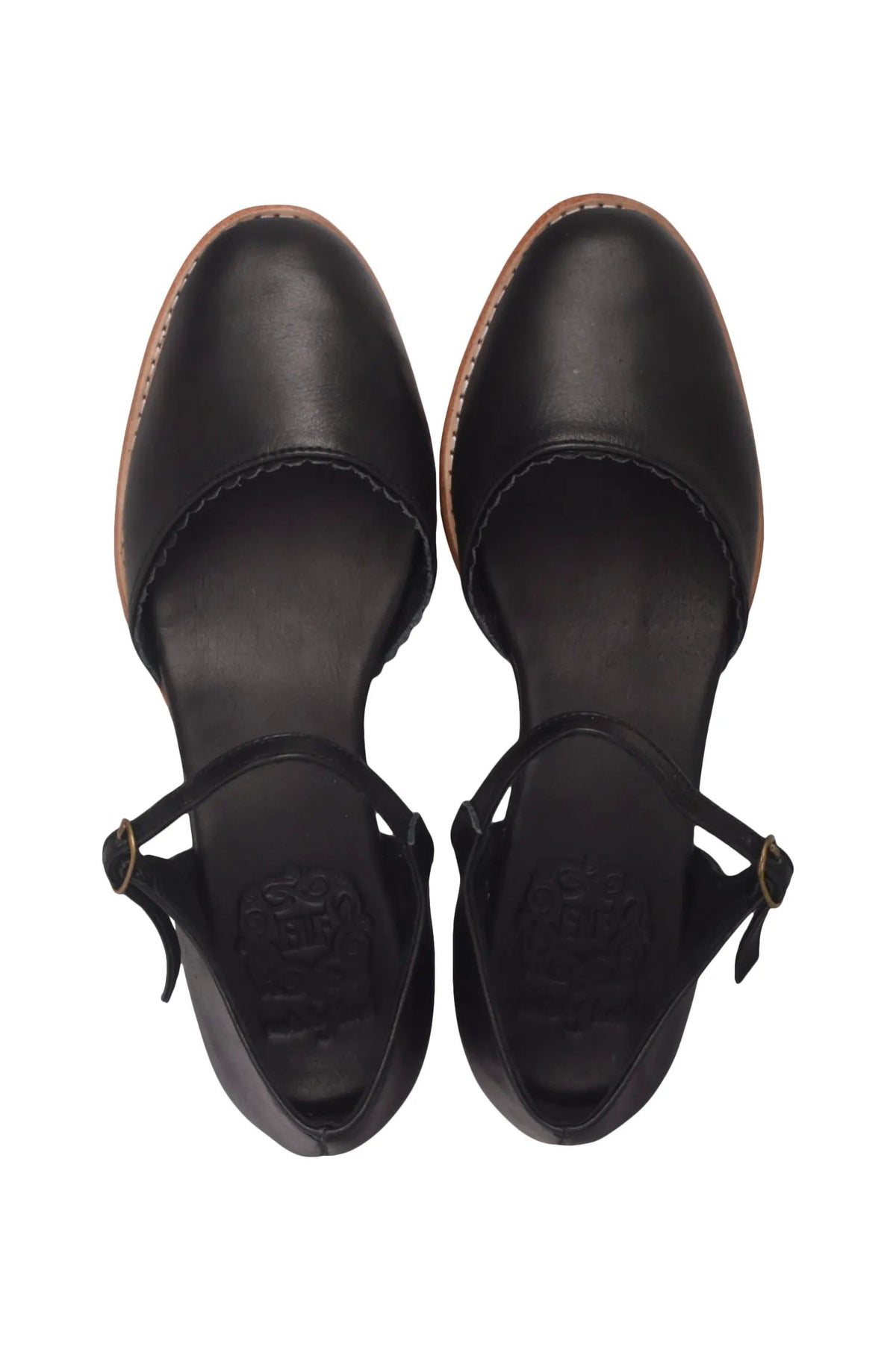 Laurel Scalloped D’Orsay Leather Flats by ELF
