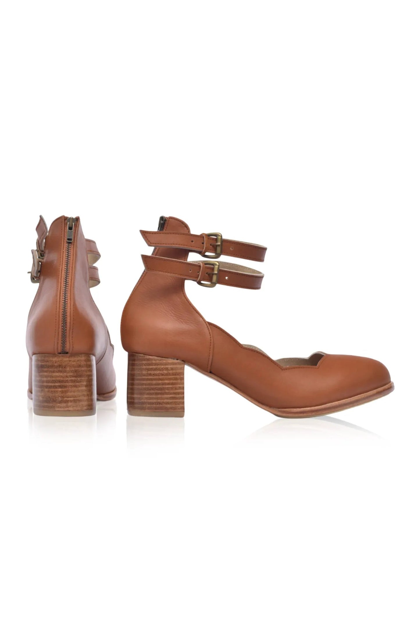 Lily Valley Scalloped Leather Heels by ELF