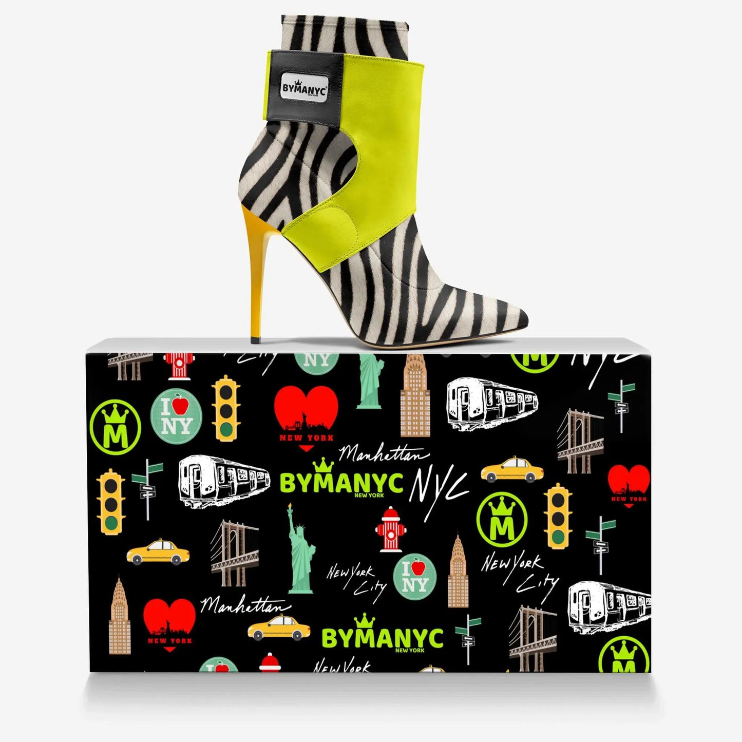 Limited Edition Vegan Stiletto Boots BYMANYC ® New York Futurista Noir by BYMANYC ® New York