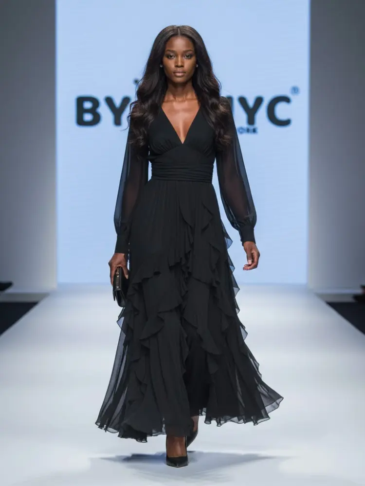 Long Black Evening Dress SUTTON PLACE: Prêt-à-Porter Line BYMANYC ® New York by BYMANYC ® New York