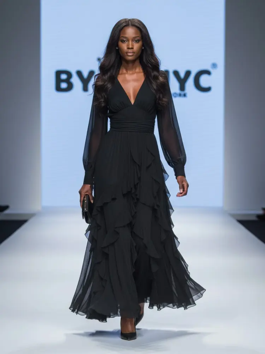 Long Black Evening Dress SUTTON PLACE: Prêt-à-Porter Line BYMANYC ® New York by BYMANYC ® New York