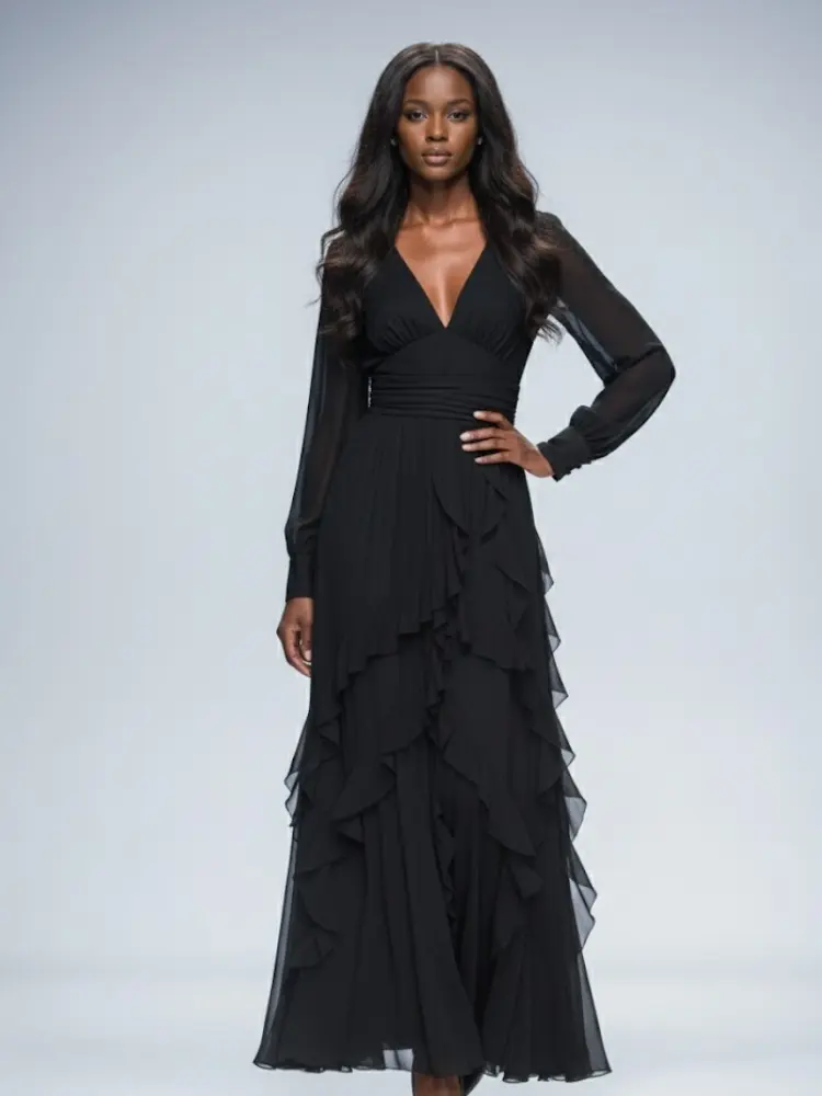 Long Black Evening Dress SUTTON PLACE: Prêt-à-Porter Line BYMANYC ® New York by BYMANYC ® New York