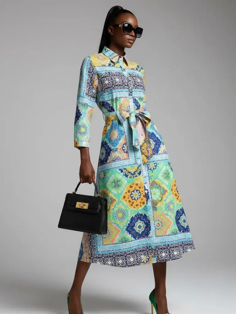 Long NOLITA Floral Print Dress Prêt-à-Porter BYMANYC ® New York by BYMANYC ® New York