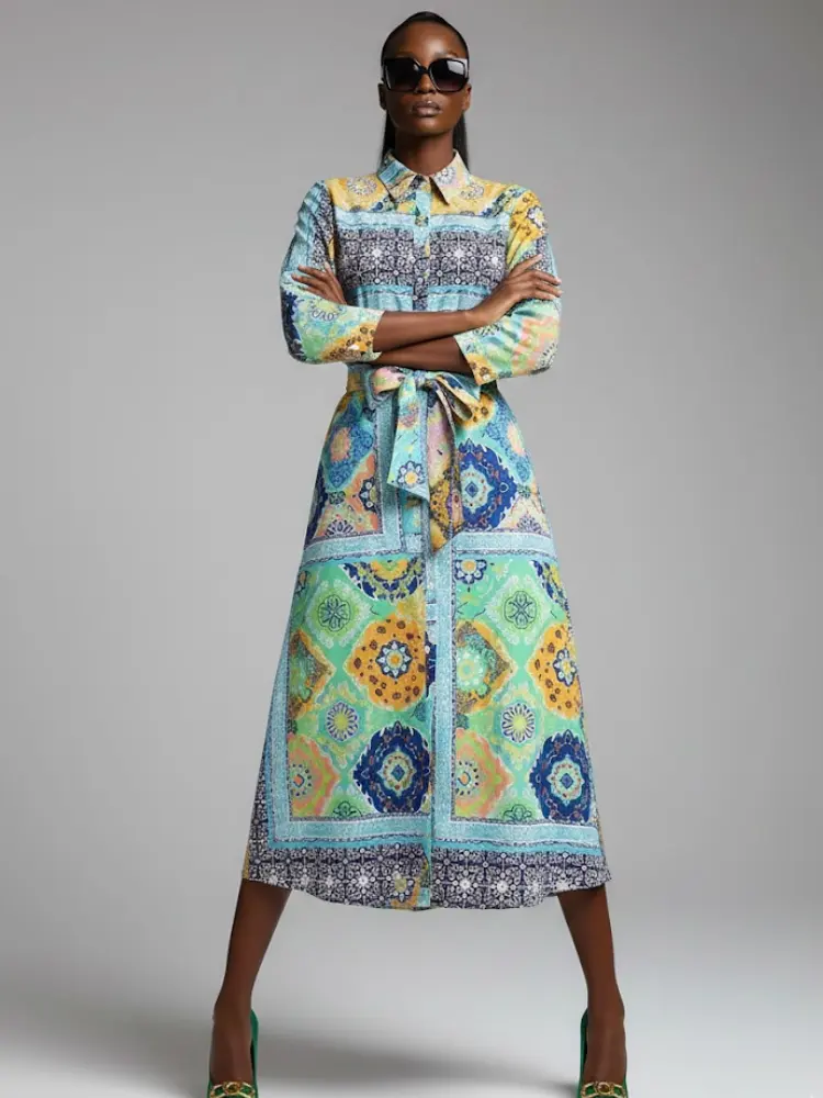 Long NOLITA Floral Print Dress Prêt-à-Porter BYMANYC ® New York by BYMANYC ® New York