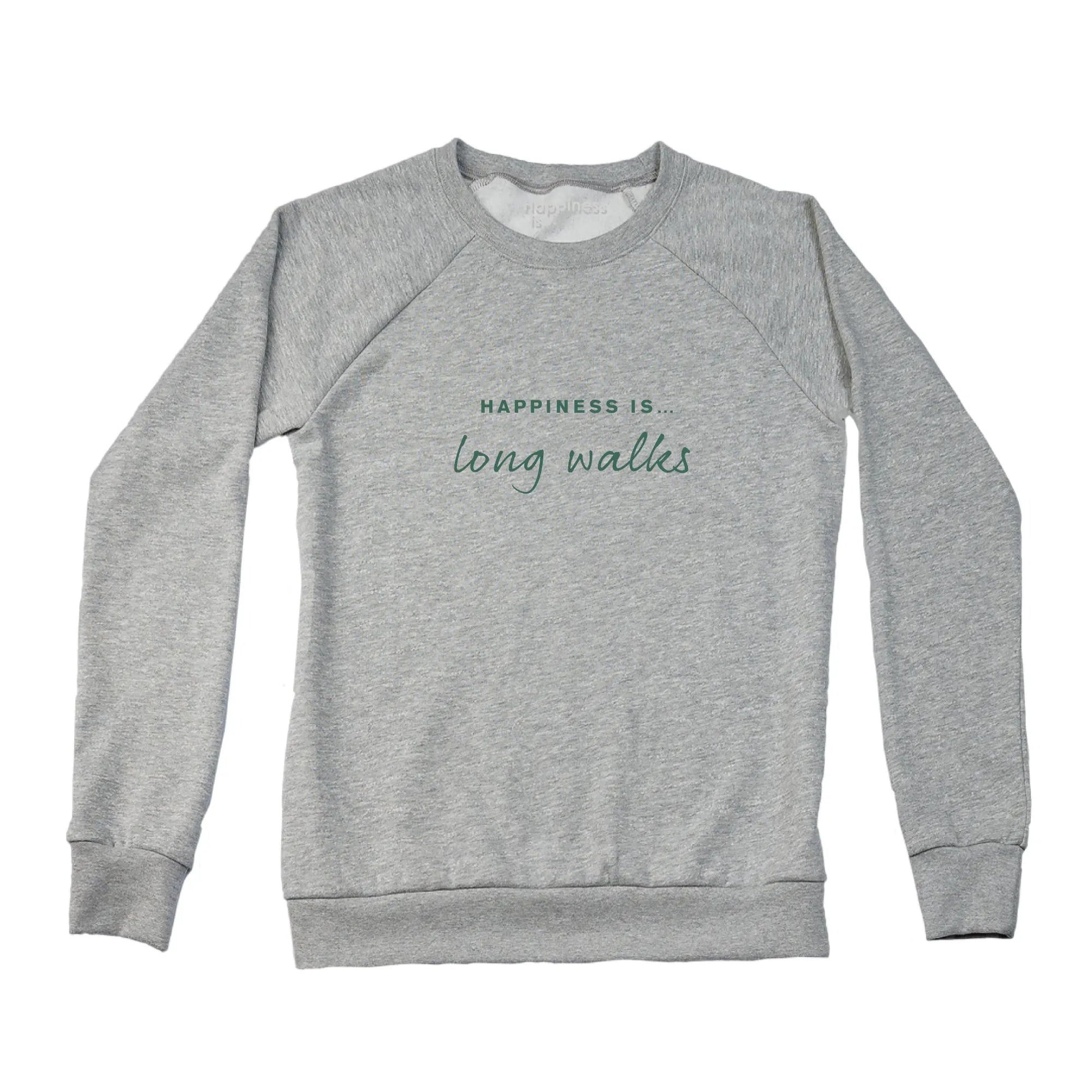 Women's Long Walks Crew Sweatshirt, Heather Grey by Running Collection
