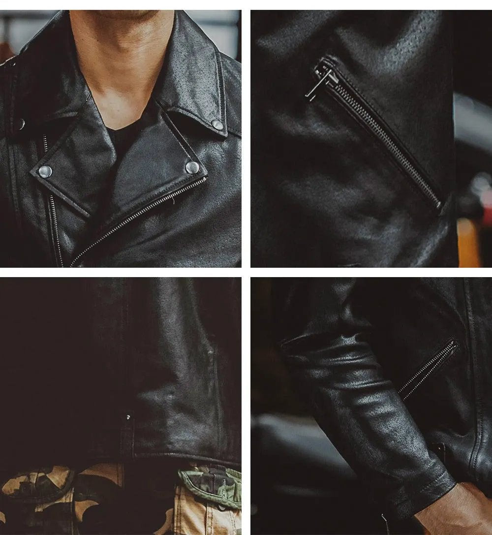 Leonard Men's Leather Motorcycle Jacket by Inland Leather Co.