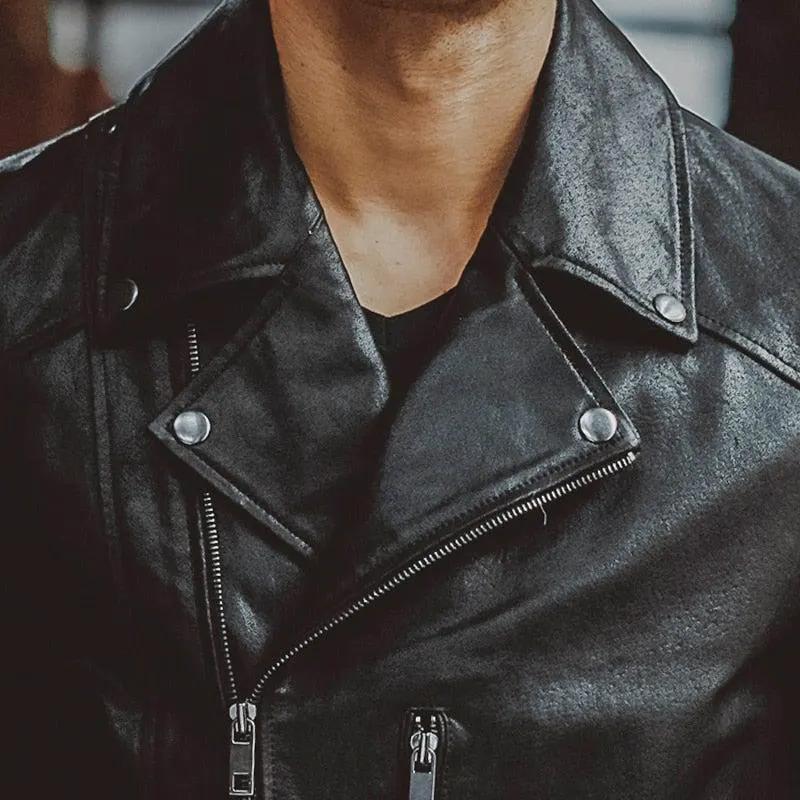 Leonard Men's Leather Motorcycle Jacket by Inland Leather Co.