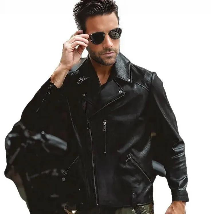 Leonard Men's Leather Motorcycle Jacket by Inland Leather Co.