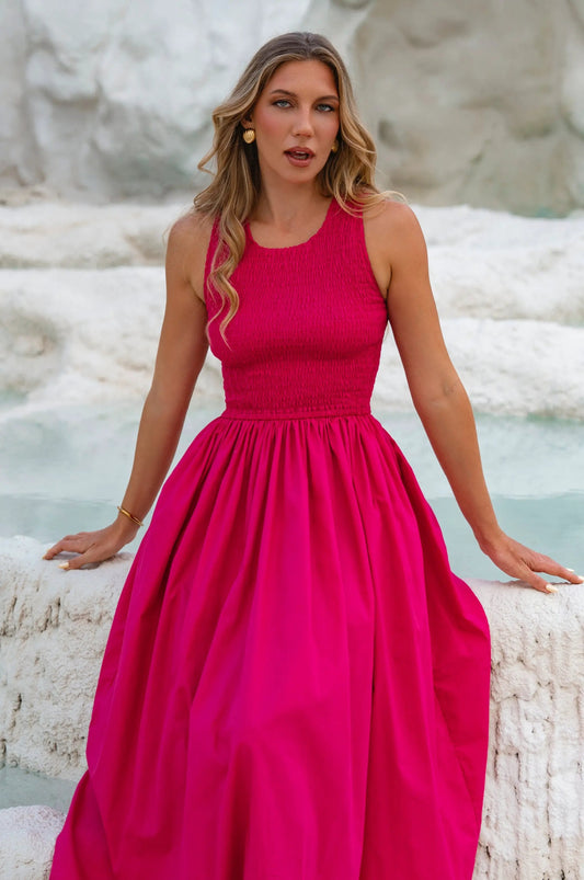 Lucciola Smocked Cotton Midi Dress by ELF