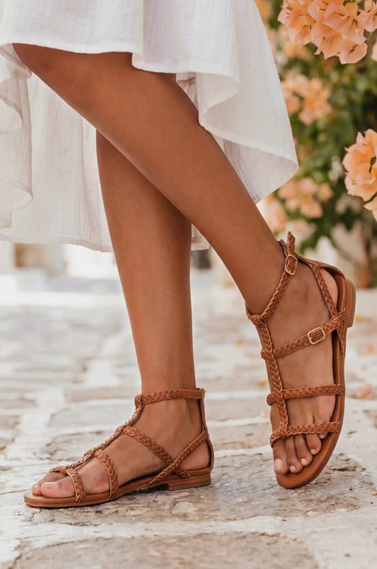 Luce Gladiator Leather Sandals by ELF