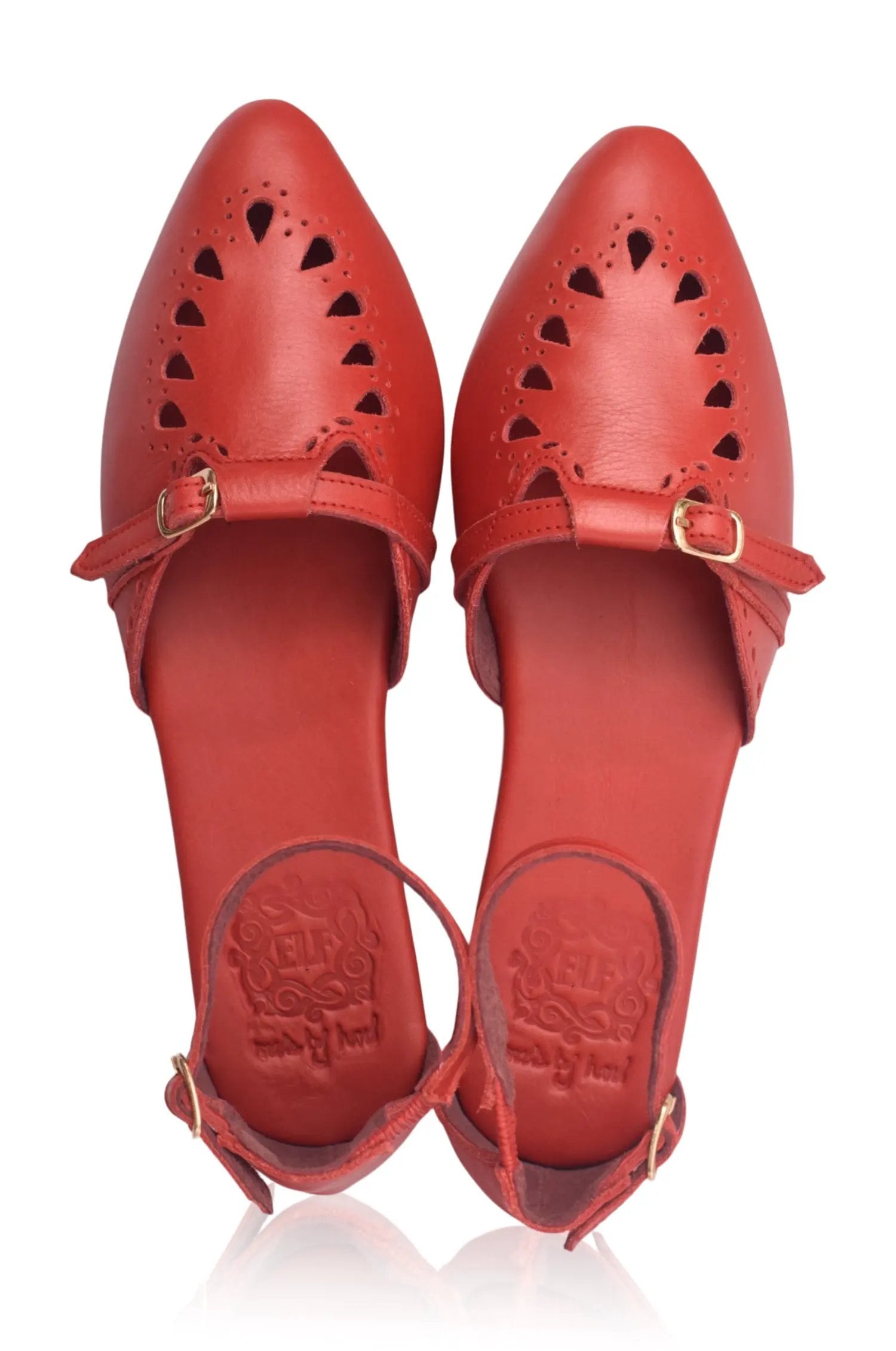 Lycette Pointed Toe Leather Flats (Sz. 9) by ELF