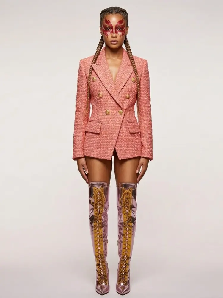 MADISON Tweed Double-Breasted Blazer | Luxury BYMANYC ® New York by BYMANYC ® New York