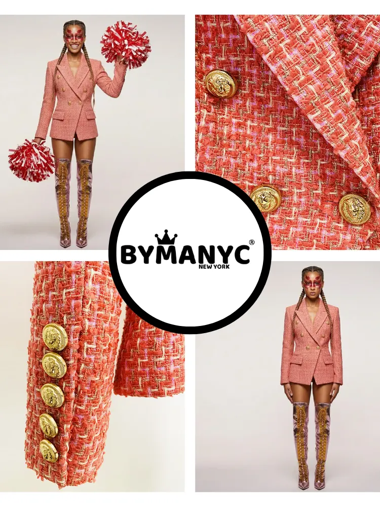 MADISON Tweed Double-Breasted Blazer | Luxury BYMANYC ® New York by BYMANYC ® New York